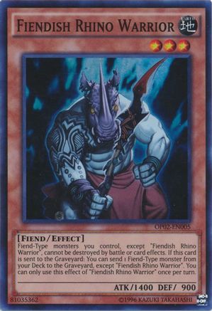 Fiendish Rhino Warrior (OP02-EN005) - OTS Tournament Pack 2 Unlimited