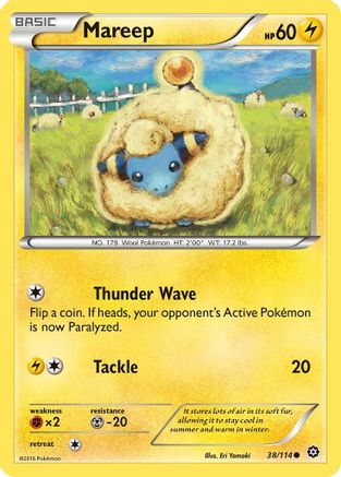 Mareep 38/114 - XY  Steam Siege Reverse Holofoil