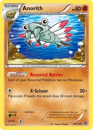 Anorith - 56/114 - XY  Steam Siege Reverse Holofoil
