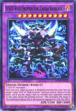 D/D/D Wave Oblivion King Caesar Ragnarok (MP16-EN138) - 2016 Mega-Tins Mega Pack Unlimited