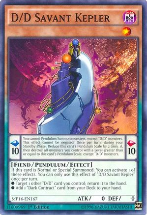 D/D Savant Kepler (MP16-EN167) - 2016 Mega-Tins Mega Pack 1st Edition