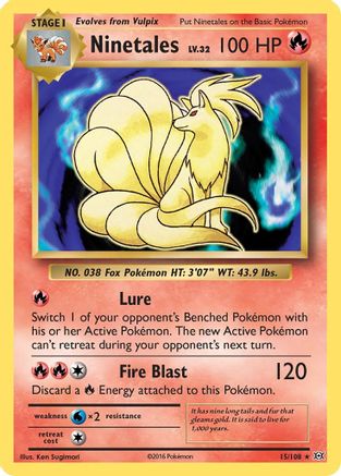 Ninetales 15/108 - XY  Evolutions Holofoil