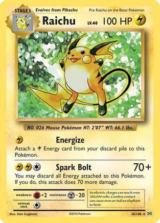 Raichu 36/108 - Evolutions Holofoil