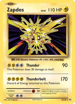 Zapdos 42/108 - XY  Evolutions Holofoil