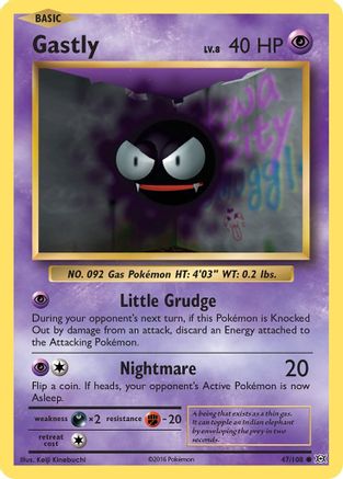 Gastly 47/108 - XY  Evolutions Reverse Holofoil