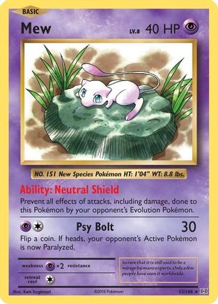 Mew 53/108 - Evolutions Holofoil