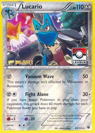 Lucario - 63/124 (Pokemon League) [1st Place] 63 - League & Championship Cards Reverse Holofoil