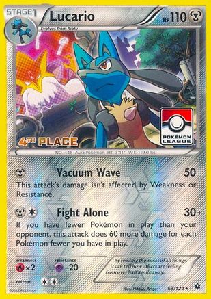 Lucario - 63/124 (Pokemon League) [4th Place] 63 - League & Championship Cards Reverse Holofoil