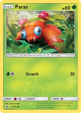 Paras 4/149 - Sun & Moon Reverse Holofoil