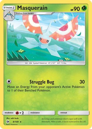 Masquerain 8/149 - Sun & Moon Reverse Holofoil