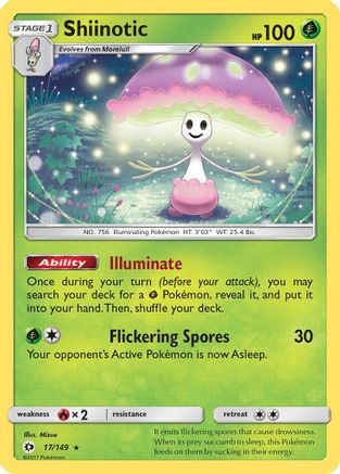 Shiinotic 17/149 - Sun & Moon Reverse Holofoil