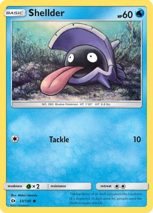 Shellder 33/149 - SM Base Set Reverse Holofoil