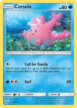 Corsola 36/149 - SM Base Set