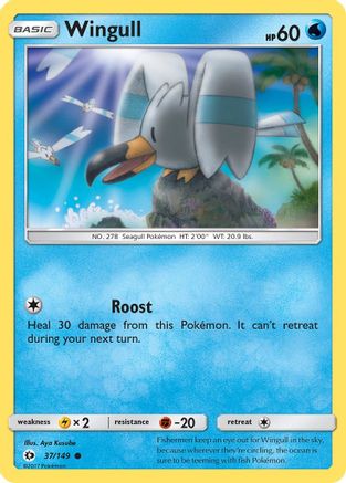 Wingull 37/149 - Sun & Moon Reverse Holofoil