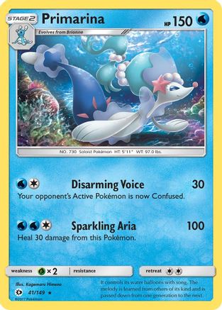 Primarina 41/149 - Sun & Moon Reverse Holofoil