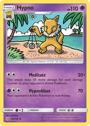 Hypno 60/149 - Sun & Moon Reverse Holofoil