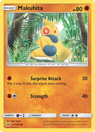 Makuhita 67/149 - Sun & Moon Reverse Holofoil