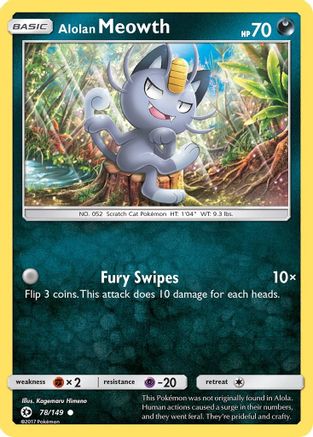 Alolan Meowth - 78/149 - SM Base Set Reverse Holofoil