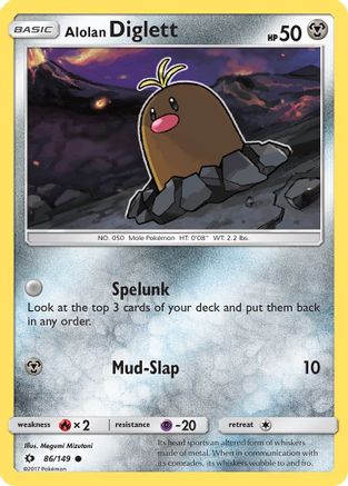 Alolan Diglett 86/149 - Sun & Moon Reverse Holofoil