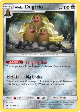 Alolan Dugtrio - 87/149 - SM Base Set Holofoil