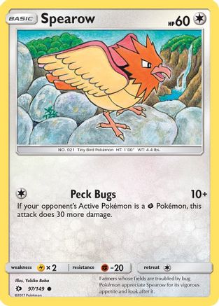Spearow 97/149 - SM Base Set Reverse Holofoil