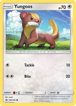 Yungoos 109/149 - SM Base Set Reverse Holofoil