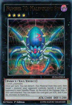 Number 70: Malevolent Sin (DUSA-EN014) - Duelist Saga 1st Edition