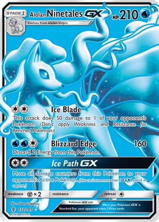 Alolan Ninetales GX (Full Art) 132/145 - Guardians Rising Holofoil