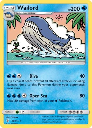 Wailord 30/145 - Guardians Rising Reverse Holofoil