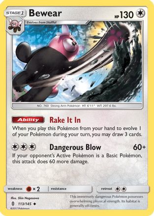 Bewear 113/145 - Guardians Rising Reverse Holofoil