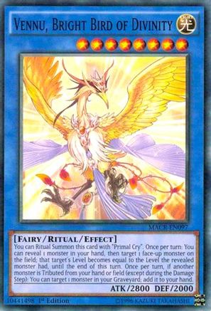 Vennu, Bright Bird of Divinity (MACR-EN097) - Maximum Crisis Unlimited