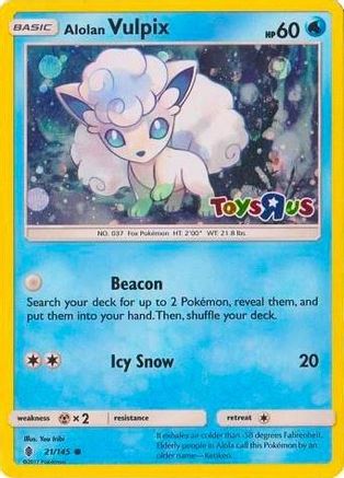 Alolan Vulpix (Toys R Us Promo) - 21/145 - Miscellaneous Cards & Products Holofoil