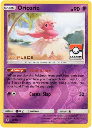 Oricorio - 55/145 (League Challenge) [3rd Place] 55 - League & Championship Cards Reverse Holofoil