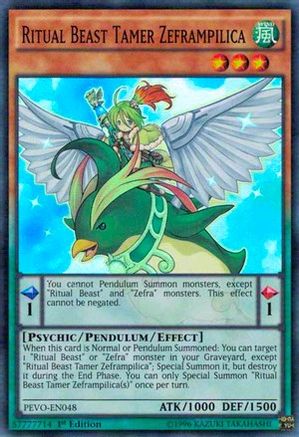 Ritual Beast Tamer Zeframpilica (PEVO-EN048) - Pendulum Evolution 1st Edition