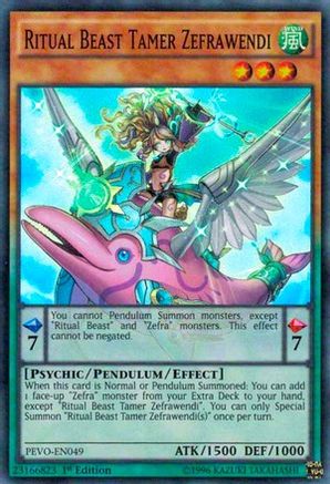 Ritual Beast Tamer Zefrawendi (PEVO-EN049) - Pendulum Evolution 1st Edition