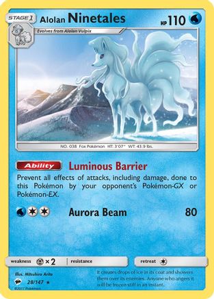 Alolan Ninetales - 28/147 - SM  Burning Shadows Reverse Holofoil