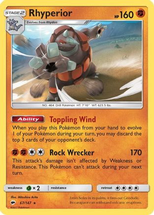 Rhyperior 67/147 - Burning Shadows Holofoil