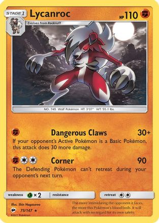 Lycanroc 75/147 - Burning Shadows Holofoil