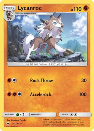 Lycanroc 76/147 - Burning Shadows Reverse Holofoil