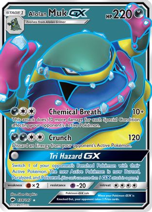 Alolan Muk GX (Full Art) 138/147 - Burning Shadows Holofoil