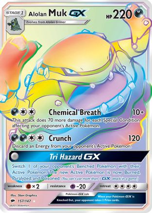 Alolan Muk GX (Secret) - 157/147 - SM  Burning Shadows Holofoil