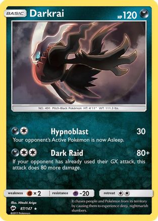 Darkrai 87/147 - SM  Burning Shadows Reverse Holofoil