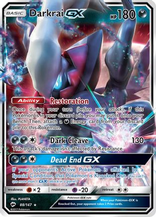 Darkrai GX 88/147 - SM  Burning Shadows Holofoil