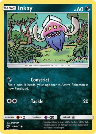 Inkay 89/147 - SM  Burning Shadows Reverse Holofoil