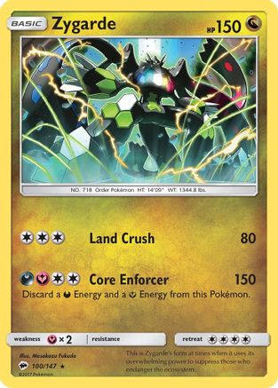 Zygarde 100/147 - SM  Burning Shadows Holofoil