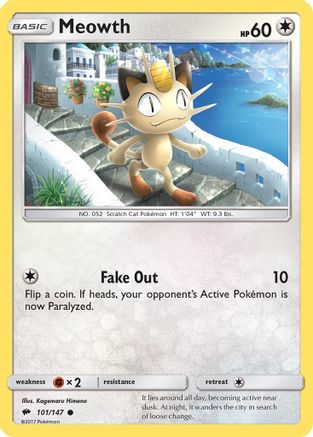 Meowth 101/147 - Burning Shadows Reverse Holofoil