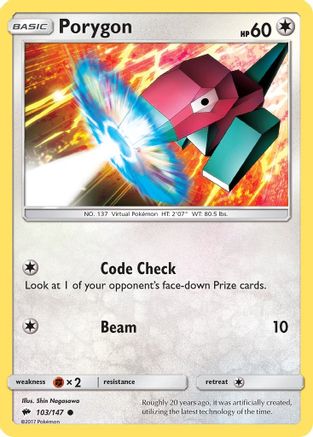 Porygon 103/147 - SM  Burning Shadows