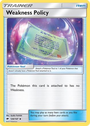 Weakness Policy 126/147 - SM  Burning Shadows Reverse Holofoil