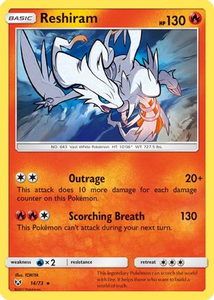 Reshiram 14/73 - Shining Legends Holofoil