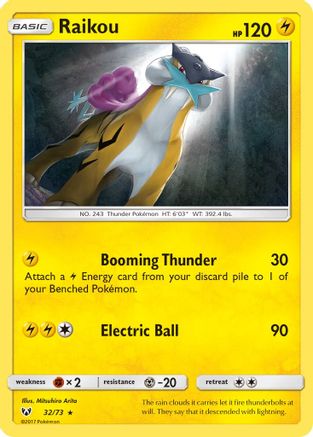 Raikou 32/73 - Shining Legends Holofoil